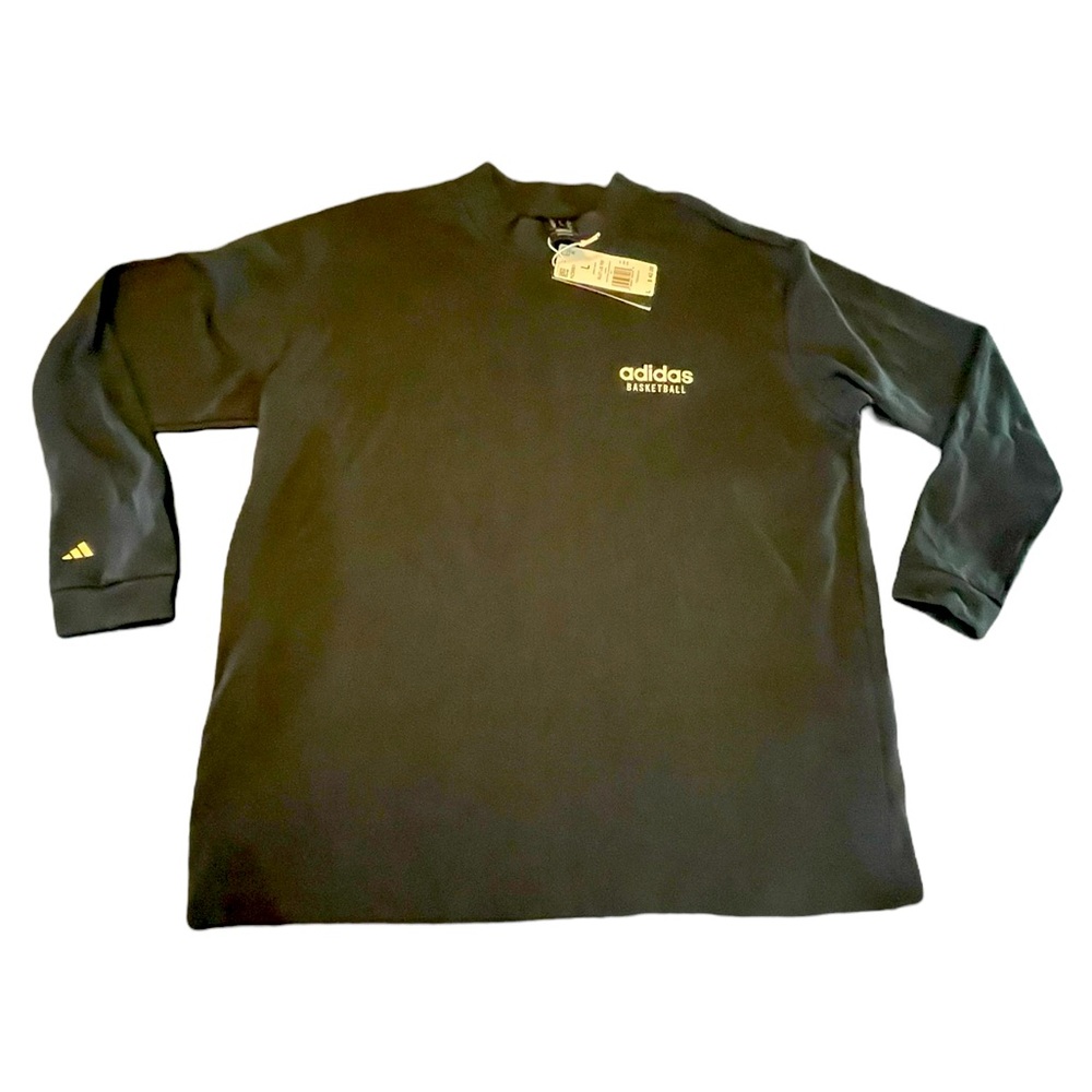 Women’s Black Adidas Basketball Long Sleeve T Shirt With Chest logo NWT Size L